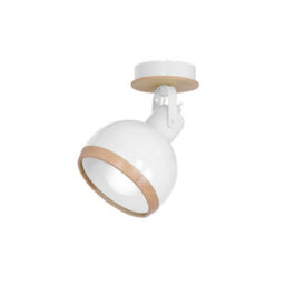 Milagro Oval Contemporary Wall Lamp Hand Made From Quality White Metal And Fsc Accredited Wood Holds 1Xe27 Bulb - thumbnail 3