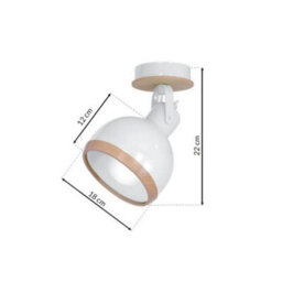 Milagro Oval Contemporary Wall Lamp Hand Made From Quality White Metal And Fsc Accredited Wood Holds 1Xe27 Bulb - thumbnail 7