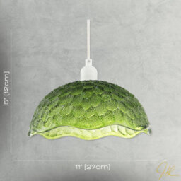 Happy Homewares Tortoise Designed Emerald Green Glass Textured Ceiling Light Shade - thumbnail 7