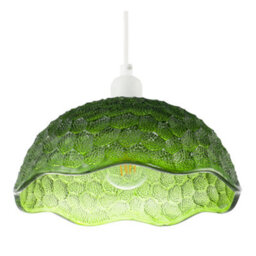 Happy Homewares Tortoise Designed Emerald Green Glass Textured Ceiling Light Shade - thumbnail 4