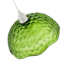 Happy Homewares Tortoise Designed Emerald Green Glass Textured Ceiling Light Shade - thumbnail 3