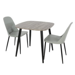 Core Products Aspen Grey Oak Effect 80Cm Square Dining Table With 2 Light Grey Plastic Duo Design Chairs - thumbnail 8