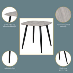 Core Products Aspen Grey Oak Effect 80Cm Square Dining Table With 2 Light Grey Plastic Duo Design Chairs - thumbnail 9