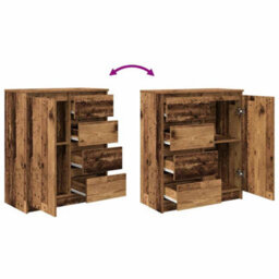 Berkfield Sideboard With Drawers Old Wood 71X35X84 Cm Engineered Wood - thumbnail 9