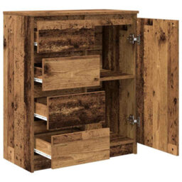 Berkfield Sideboard With Drawers Old Wood 71X35X84 Cm Engineered Wood - thumbnail 5