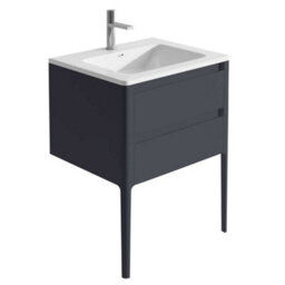 Plum&clay Sutton Blue Grey Floor Standing Bathroom Vanity Unit With Integrated Resin Basin (W)590mm (H)830mm - thumbnail 1
