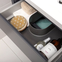 Plum&clay Sutton Blue Grey Floor Standing Bathroom Vanity Unit With Integrated Resin Basin (W)590mm (H)830mm - thumbnail 5