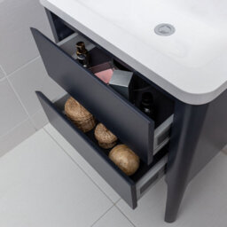 Plum&clay Sutton Blue Grey Floor Standing Bathroom Vanity Unit With Integrated Resin Basin (W)590mm (H)830mm - thumbnail 8