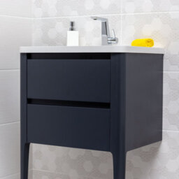 Plum&clay Sutton Blue Grey Floor Standing Bathroom Vanity Unit With Integrated Resin Basin (W)590mm (H)830mm - thumbnail 7