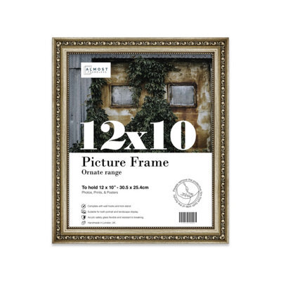 12X10 Champaign Ornate Picture Frame (30.5 X 25.4Cm) Poster, Photo, Artwork, Gallery Wall Or Print