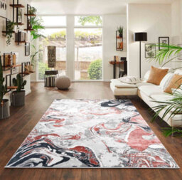 Solarius Modern Living Room Rug - Abstract Area Rugs Pink 160X230 Cm - thumbnail 1