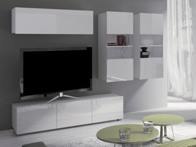 "Arte Calabrini 6 Entertainment Unit: Elegant All-White - W3000mm X H1050mm X D430mm For Tvs Up To 60""" - image 1