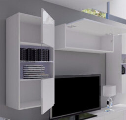 "Arte Calabrini 6 Entertainment Unit: Elegant All-White - W3000mm X H1050mm X D430mm For Tvs Up To 60""" - thumbnail 3