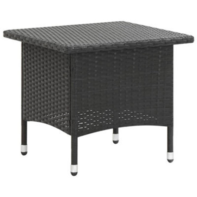 Berkfield Tea Table Black 50X50X47 Cm Poly Rattan - image 1