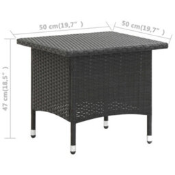 Berkfield Tea Table Black 50X50X47 Cm Poly Rattan - thumbnail 5