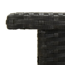Berkfield Tea Table Black 50X50X47 Cm Poly Rattan - thumbnail 3