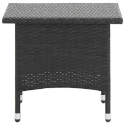 Berkfield Tea Table Black 50X50X47 Cm Poly Rattan - thumbnail 2