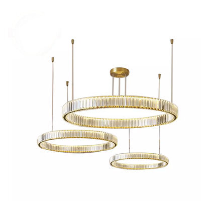 Luxury Gold Crystal Chandelier Modern Led Round Ceiling Light For Living Room Bedroom Bedside Aex - image 1