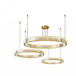 Luxury Gold Crystal Chandelier Modern Led Round Ceiling Light For Living Room Bedroom Bedside Aex - thumbnail 1