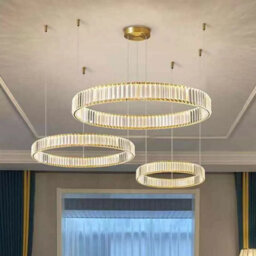 Luxury Gold Crystal Chandelier Modern Led Round Ceiling Light For Living Room Bedroom Bedside Aex - thumbnail 3