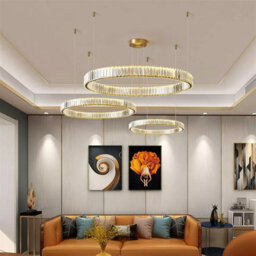 Luxury Gold Crystal Chandelier Modern Led Round Ceiling Light For Living Room Bedroom Bedside Aex - thumbnail 5