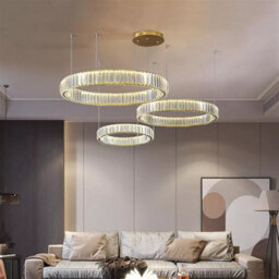 Luxury Gold Crystal Chandelier Modern Led Round Ceiling Light For Living Room Bedroom Bedside Aex - thumbnail 4