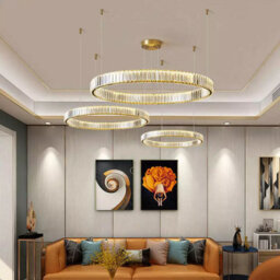 Luxury Gold Crystal Chandelier Modern Led Round Ceiling Light For Living Room Bedroom Bedside Aex - thumbnail 7