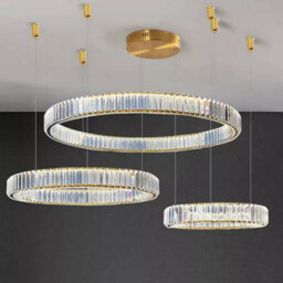 Luxury Gold Crystal Chandelier Modern Led Round Ceiling Light For Living Room Bedroom Bedside Aex - thumbnail 6