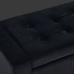 Home Republic Luna Velvet Storage  Bench - Two Seater Charcoal - thumbnail 3
