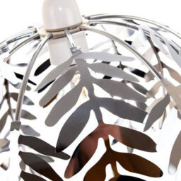 Happy Homewares Traditional Fern Leaf Design Ceiling Pendant Light Shade In Silver Chrome Finish - thumbnail 3