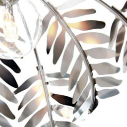 Happy Homewares Traditional Fern Leaf Design Ceiling Pendant Light Shade In Silver Chrome Finish - thumbnail 4