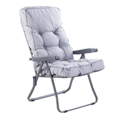 Alfresia Recliner Chair, Charcoal Frame With Grey Classic Cushion - image 1