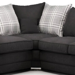 Furnishings For Less UK Milan 5 Seater Long  L Shaped Corner Sofa Scatter Back Chesterfield Arms Black Left Hand Facing - thumbnail 3