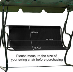Garden Swing Seat Cover For Two And Three People, Waterproof Thick (600D) - 148 X 50 Cm, Black. - thumbnail 3