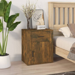 Berkfield Bedside Cabinet Smoked Oak 50X36X60 Cm Engineered Wood - thumbnail 1