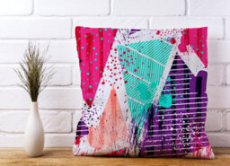 Warren Reed Designer Shabby Geometric Pattern Cushions 45Cm X 45Cm - thumbnail 2