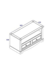 Core Products Corona White Waxed Flat-Screen Tv Unit - Antique Waxed Top, H51.0Cm X W95.0Cm X D43.5Cm - thumbnail 5