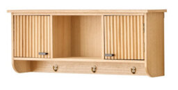 Nordlys Wall-Mounted Wooden Coat Rack With 2  Doors Industrial Style Entryway - thumbnail 2