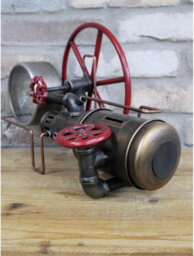 My Square Mile Industrial Steampunk Pipe Metal Gear Wall Clock With Faux Temperature Dial Display (Pipe Clock/money Box) - thumbnail 3