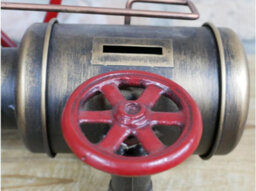 My Square Mile Industrial Steampunk Pipe Metal Gear Wall Clock With Faux Temperature Dial Display (Pipe Clock/money Box) - thumbnail 2