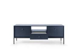 Arte Mono Tv Cabinet In Navy - Stylish And Functional Entertainment Centre With Drawer And Doors (W1540mm X H560mm X D390mm)