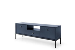Arte Mono Tv Cabinet In Navy - Stylish And Functional Entertainment Centre With Drawer And Doors (W1540mm X H560mm X D390mm) - thumbnail 5