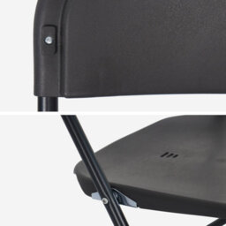 Sweeek - Pair Of Folding Plastic Reception Tables With 12 Chairs Charcoal Grey 180X69.5X73.5 Cm - Fiesta - thumbnail 7