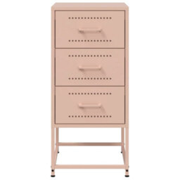 Berkfield Bedside Cabinets 2 Pcs Pink 36X39X78 Cm Steel - thumbnail 6