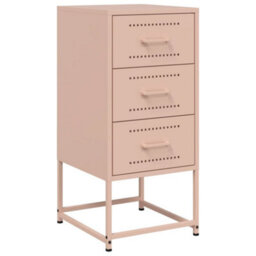Berkfield Bedside Cabinets 2 Pcs Pink 36X39X78 Cm Steel - thumbnail 5