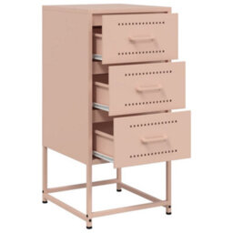Berkfield Bedside Cabinets 2 Pcs Pink 36X39X78 Cm Steel - thumbnail 9