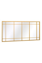 Mirroroutlet The Tabula Gold Metal Framed Window Wall Or Leaner Garden Mirror 160Cm X 80Cm - thumbnail 3
