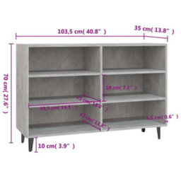 Berkfield Industrial Sideboard Concrete Grey 103.5X35X70 Cm Engineered Wood - thumbnail 6