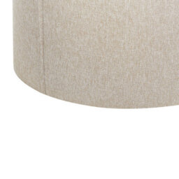 Wyld And Coco Beige Linen Round Pouffe 40 X 40 X 43 Cm Modern Accent Stool - thumbnail 4