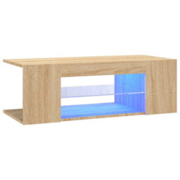 Vidaxl Tv Cabinet With Led Lights Sonoma Oak 90X39X30 Cm - thumbnail 1